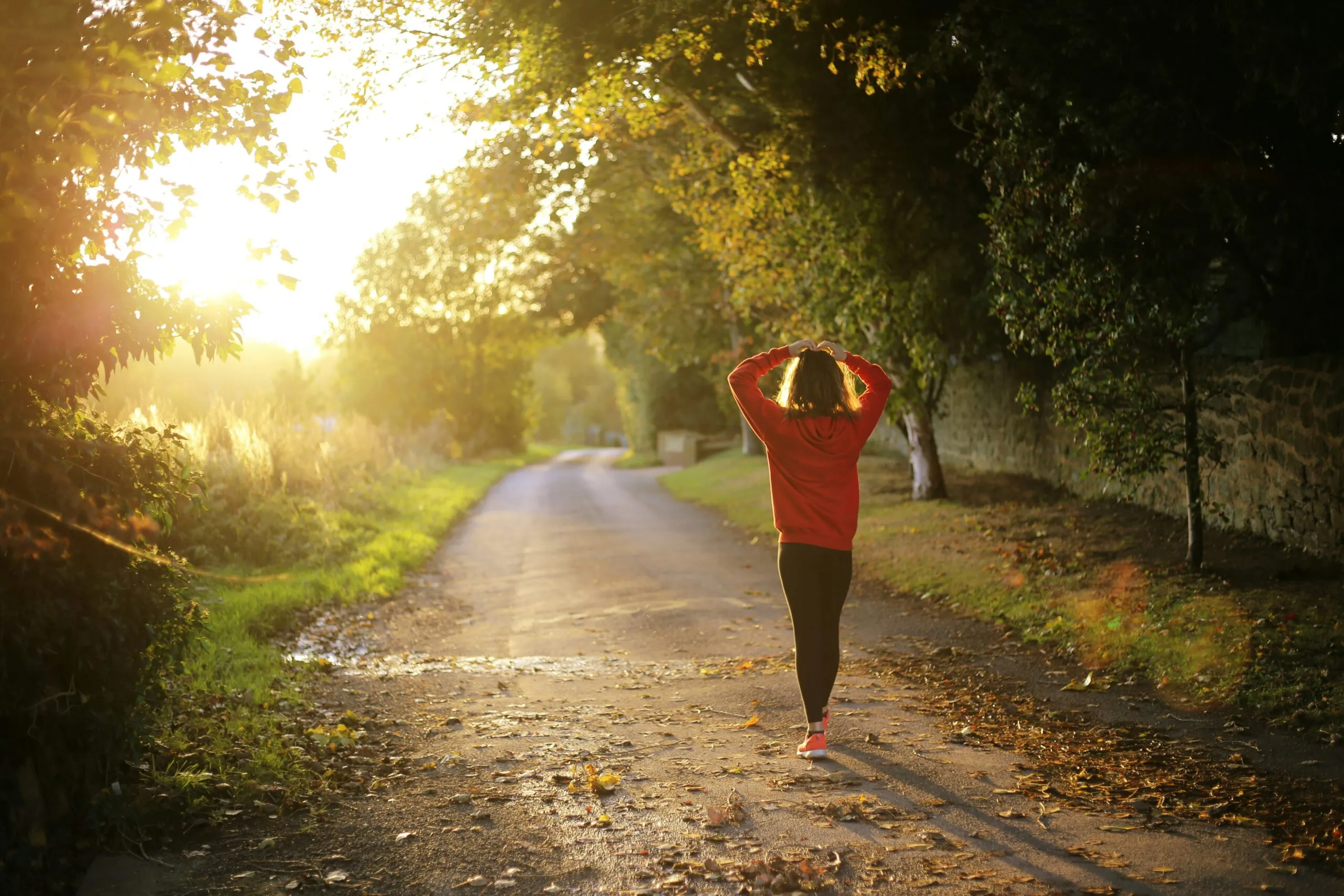 gentle exercise country walk woman